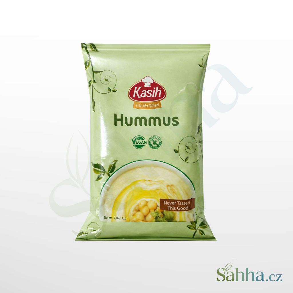 Hummus s tahini Kasih 1 kg – tradiční arabská a orientální potravina, certifikovaný halal a košer produkt pro blízkovýchodní kuchyni.