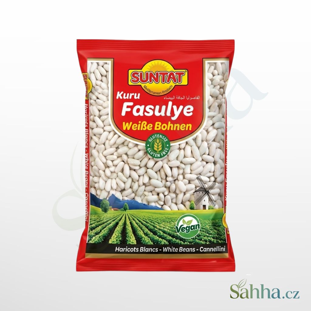 Suntat bílé fazole 1000 g – sušené bílé fazole na polévky, dušení a orientální recepty | سنتات فاصوليا بيضاء 1كغ – للشوربات واليخنات والأطباق الشرقية الأصيلة
