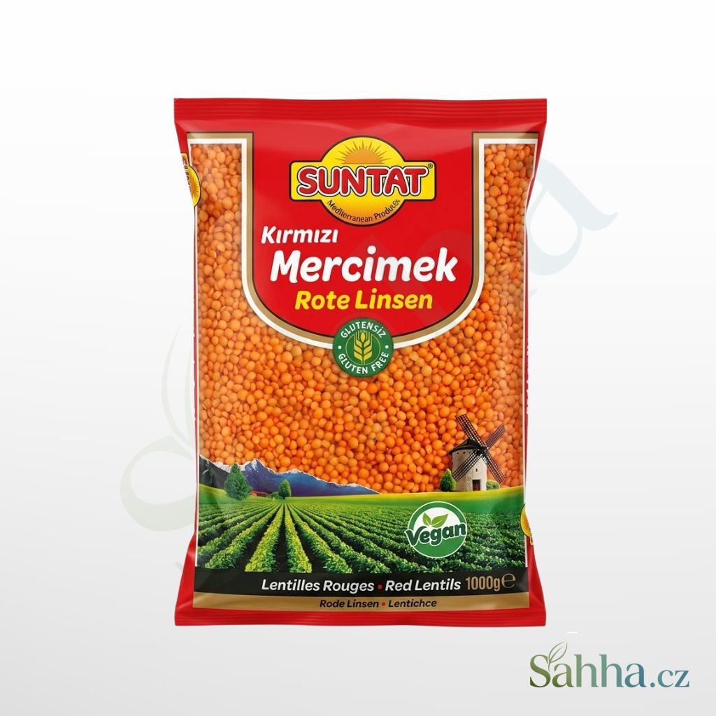 Suntat červená čočka 1000 g – červená čočka na polévky, kaše a orientální recepty | سنتات عدس أحمر 1كغ – للشوربات والمهروس والأطباق الشرقية الأصيلة
