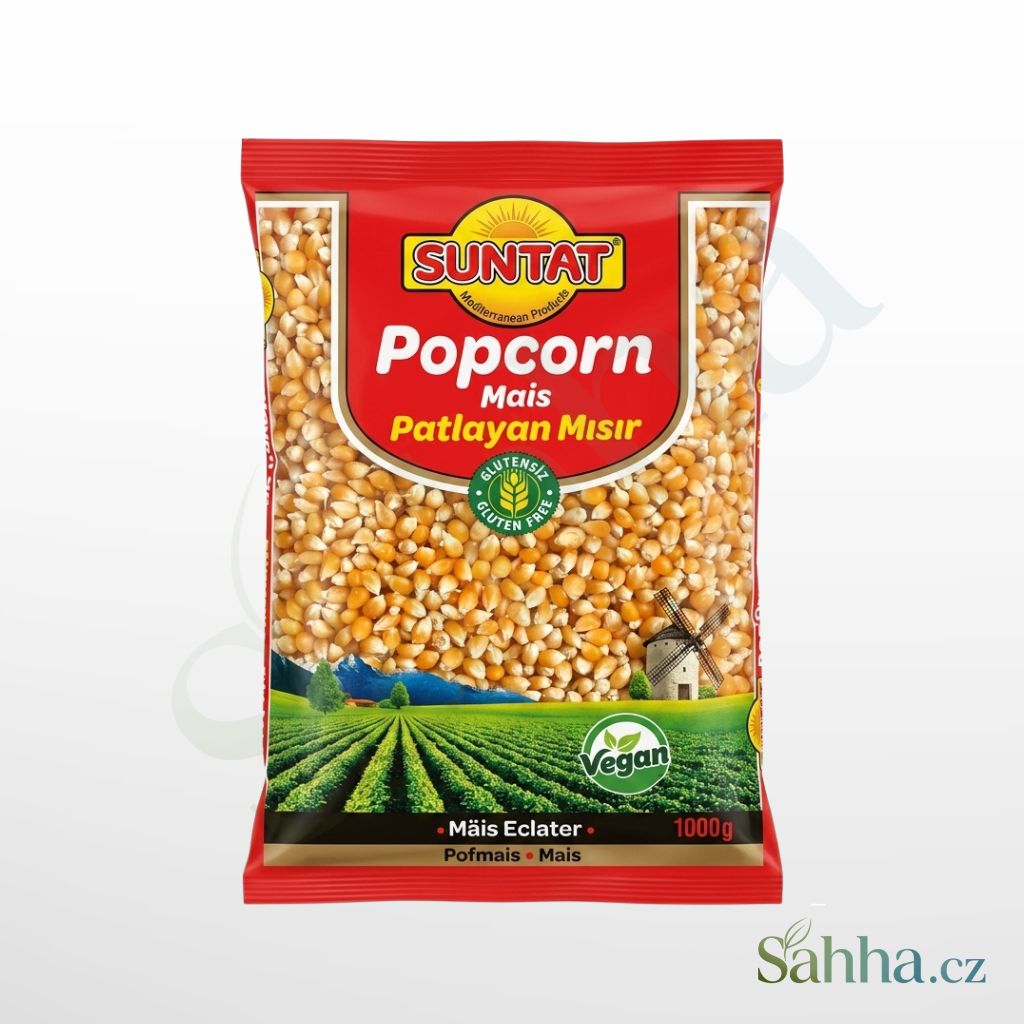 Suntat kukuřice na popcorn 1000 g – popcornová kukuřice velké balení na domácí popcorn a oslavy | سنتات ذرة فشار 1كغ – عبوة كبيرة لتحضير الفشار المنزلي والسهرات