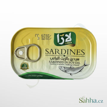 Sardinky v sójovém oleji Lara, 125g konzerva s praktickým otevíráním, vhodné pro studenou kuchyni i jako rychlá svačina.