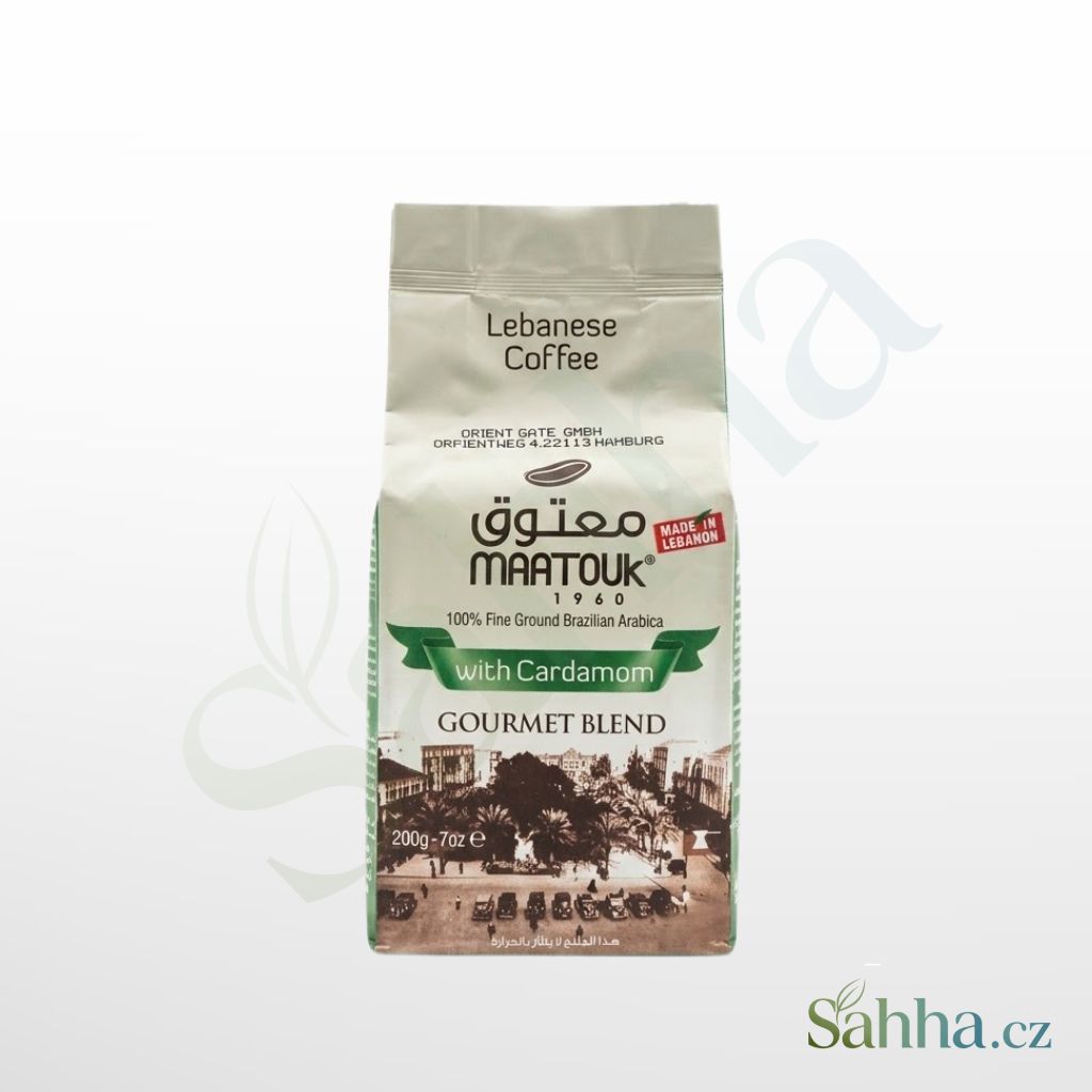 Maatouk mletá káva s kardamomem 200 g – arabská mletá káva s kardamomem na tradiční arabskou kávu | معتوق قهوة مطحونة بالهيل 200غ – قهوة عربية أصيلة للضيافة والمناسبات
