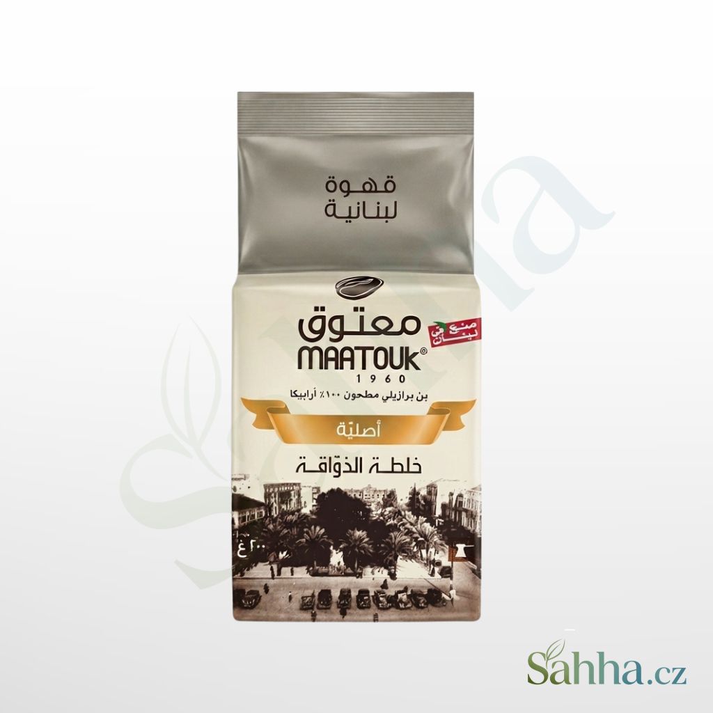 Maatouk mletá káva 100% Arabica 200 g – prémiová arabská mletá káva 100% Arabica na tradiční kávu | معتوق قهوة مطحونة 100% عربيكا 200غ – قهوة عربية فاخرة للضيافة والمناسبات
