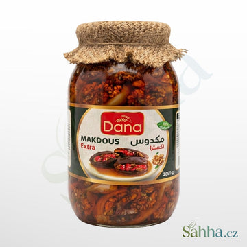 Dana makdous extra 2650 g – nakládané lilky plněné vlašskými ořechy velké balení pro rodiny a restaurace | دانا مكدوس إكسترا 2650غ – عبوة كبيرة للعائلات والمطاعم للمقبلات والفطور
