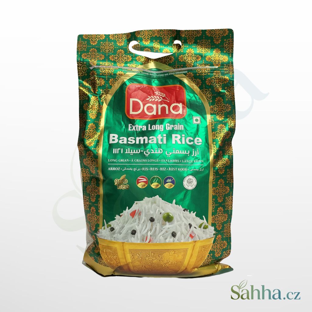 Basmati rýže Dana s extra dlouhým zrnem, 4,5 kg látkový pytel s uchem.