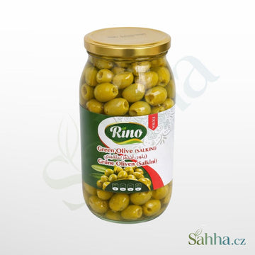 zelené olivy Salkini Extra 1000 g Rino ve slaném nálevu arabské a orientální potraviny