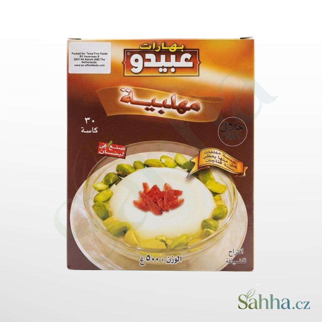 Abido mohalabia s mastixem 500 g – krémový arabský pudink s mastixem zblízka | عبيدو مهلبية بالمستكة 500غ – قوام كريمي ناعم بعطر المستكة الأصيلة
