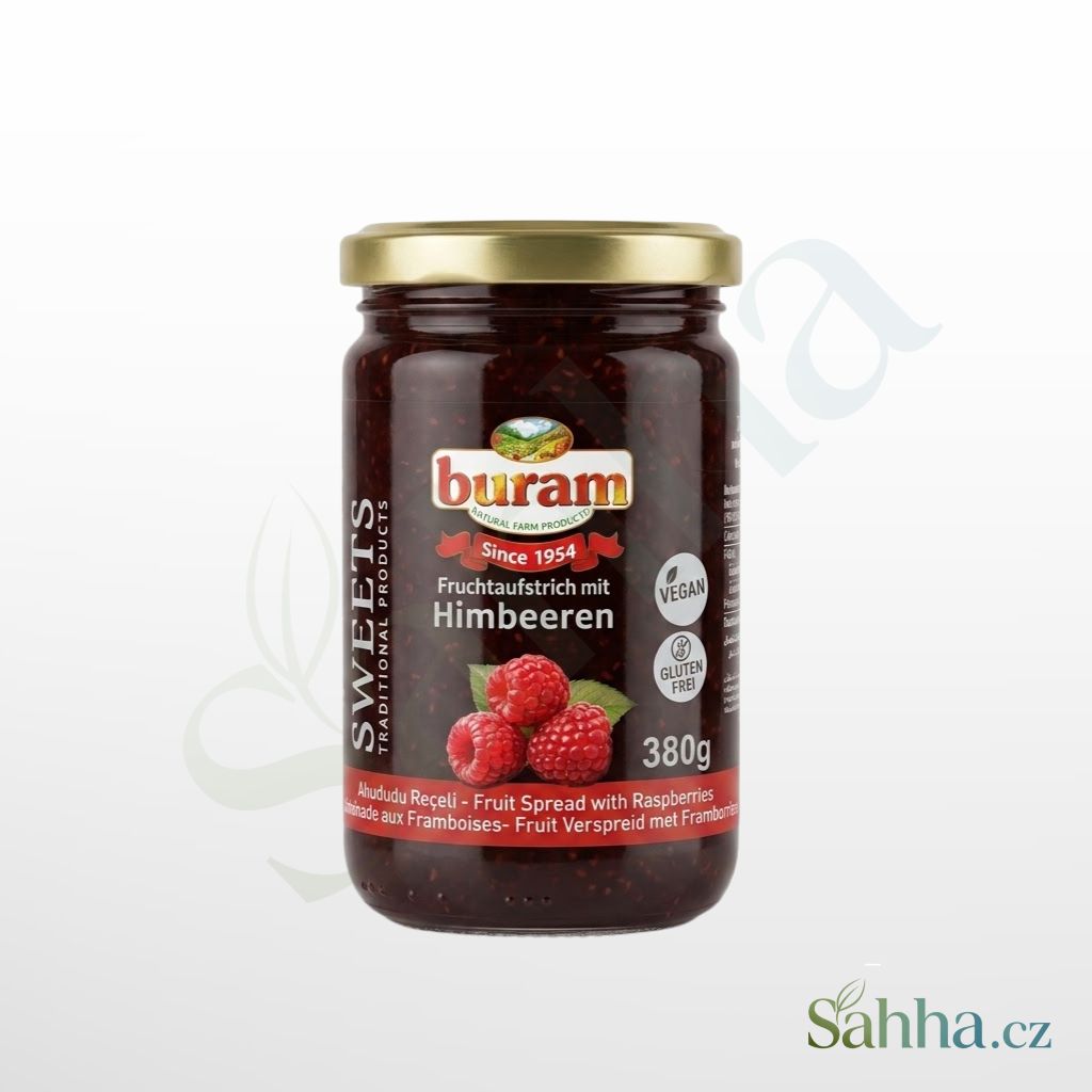 Buram malinový džem 380 g – přírodní malinový džem na snídani, pečení a dezerty | بورام مربى التوت الأحمر 380غ – مربى طبيعي للفطور والمعجنات والحلويات