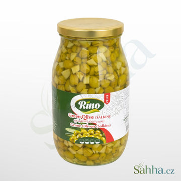 zelené olivy Salkini Extra 2800 g Rino ve slaném nálevu arabské a orientální potraviny
