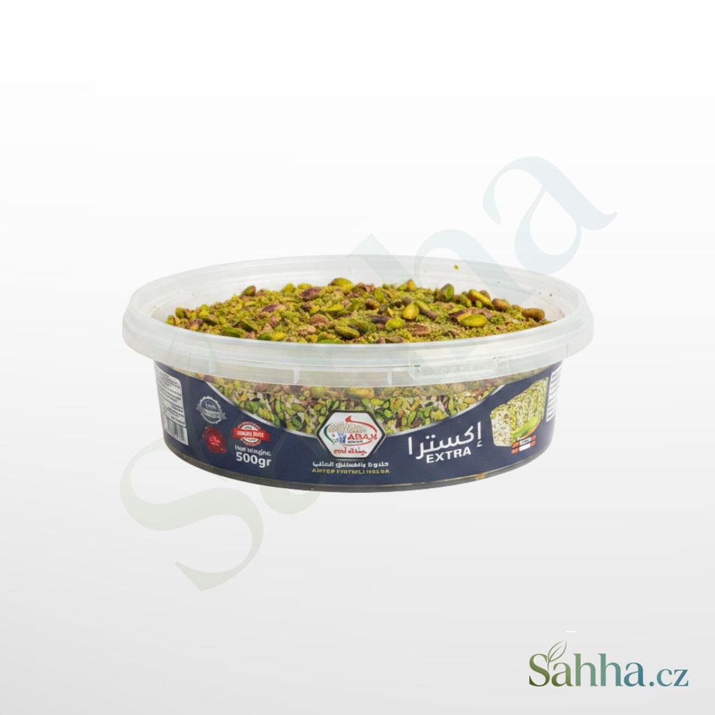 Jannat Adam halva s pistáciemi 500 g – orientální sezamová halva s pistáciemi | جنات آدم حلاوة طحينية بالفستق 500غ – حلوى شرقية أصيلة