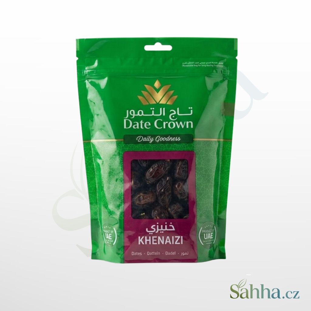Date Crown datle Khenaizi 500 g – prémiové emirátské datle Khenaizi na svačinu a dezerty | دايت كراون تمر خنيزي 500غ – تمر إماراتي فاخر للوجبات والحلويات
