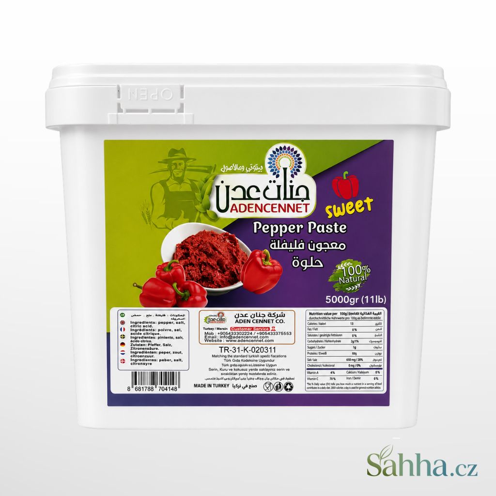 Adencennet sladká papriková pasta 5000 g – jemná papriková pasta na omáčky a marinády | أدنسنت معجون فلفل حلو 5كغ – للصلصات والتتبيلات والطبخ
