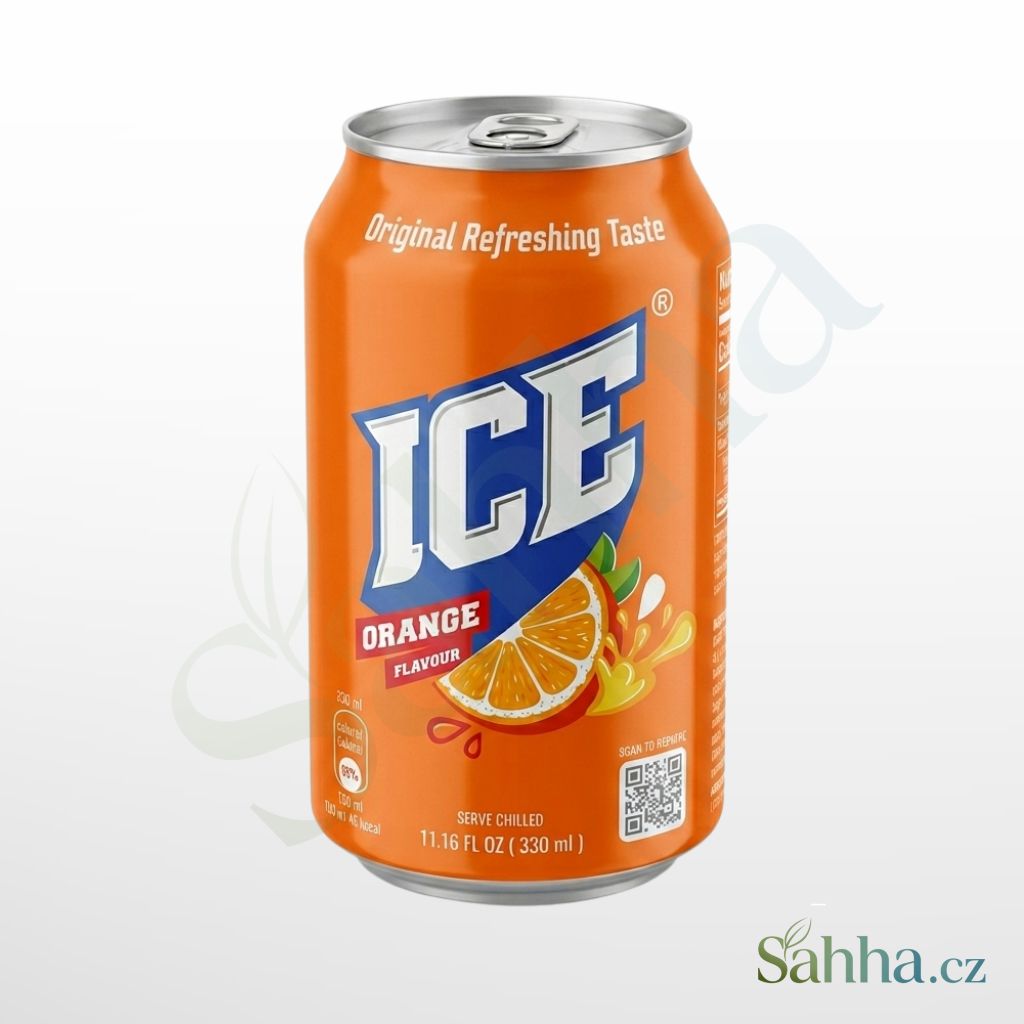 ICE perlivý nápoj pomeranč 330 ml – perlivý pomerančový nápoj na osvěžení a oslavy | آيس مشروب برتقال غازي 330مل – مشروب منعش بنكهة البرتقال للحفلات والسهرات
