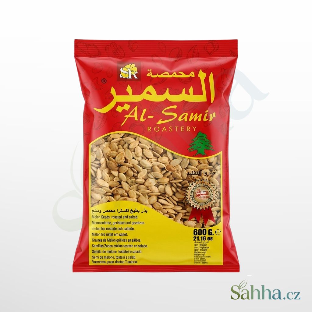 Al-Samir pražená a solená melounová semínka 600 g – křupavé snacky na svačinu a oslavy | السمير بذور البطيخ محمصة ومملحة 600غ – سناك مقرمش للسهرات والمناسبات
