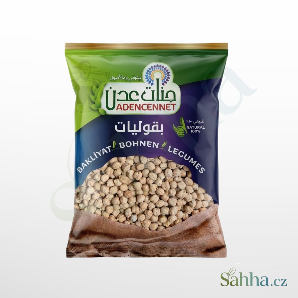 Adencennet cizrna 8 mm 900 g – velká cizrna na hummus, falafel a orientální polévky | جنات عدن حمص 8 مم 900غ – للحمص والفلافل والشوربات الشرقية