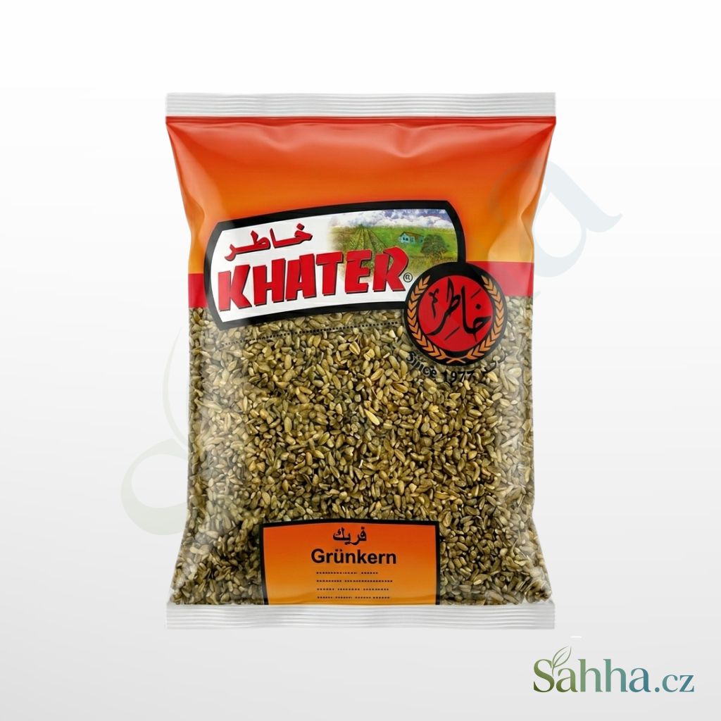 Khater freekeh Grünerkern 900 g – zelená pšenice na polévky a orientální recepty | خاطر فريكة خضراء 900غ – للشوربات والأطباق الشرقية الأصيلة