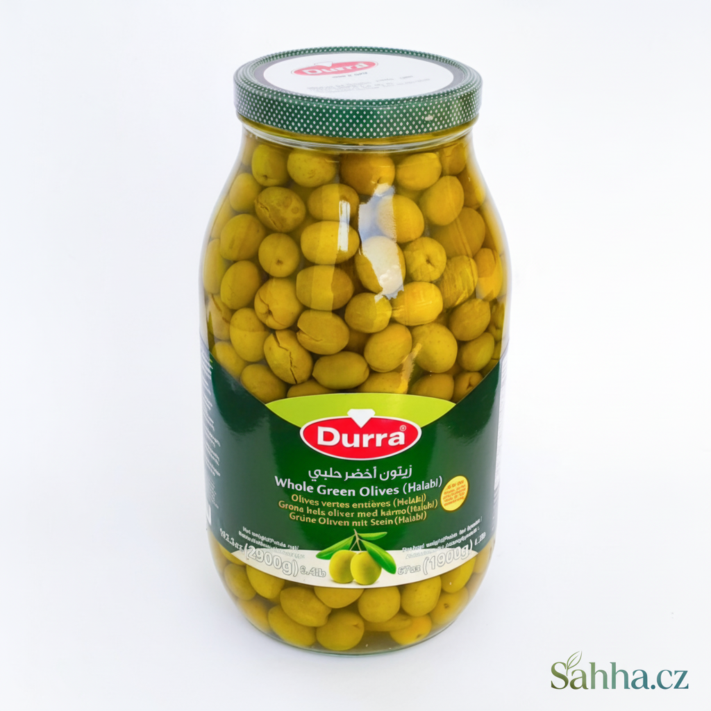 Aleppské zelené olivy Al Durra 2,9 kg
