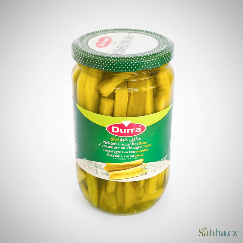 Kyselé nakládané okurky – plátky Al Durra 650 g