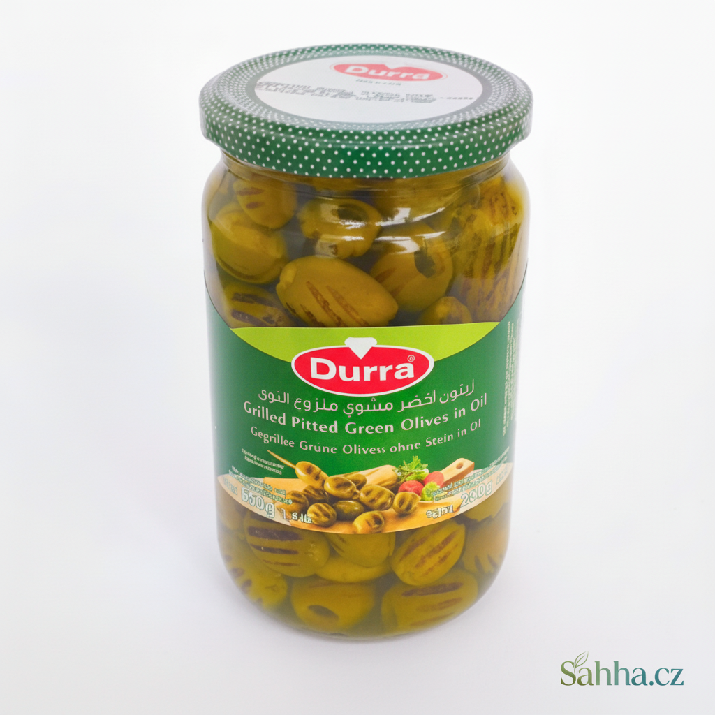 Grilované zelené olivy bez pecek Al Durra 650 g