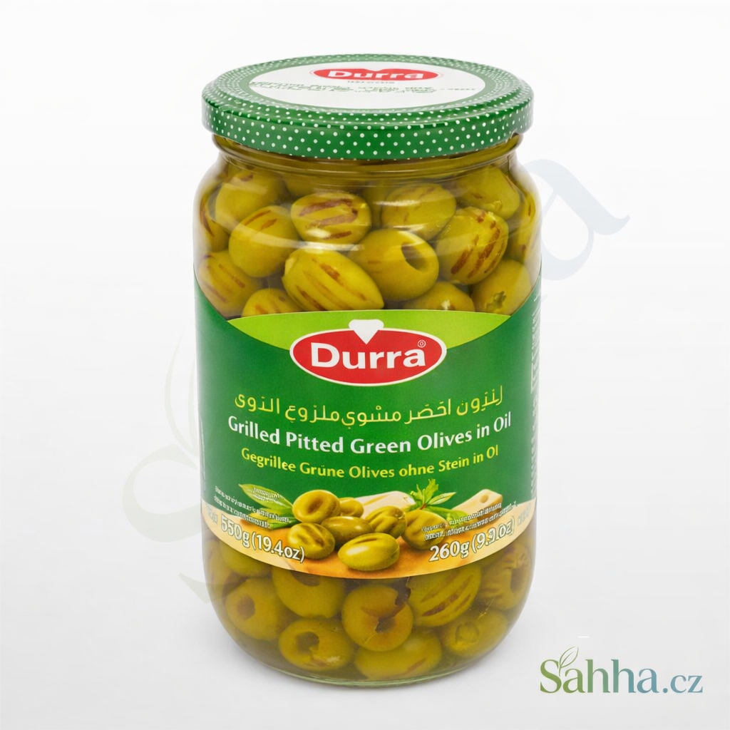 Grilované zelené olivy bez pecek Al Durra 650 g
