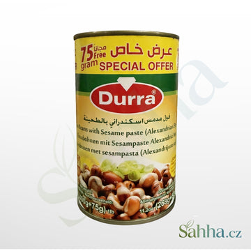 Vařené boby (Fava fazole) s tahini – Alexandrijský styl Durra (Speciální nabídka +75 g)