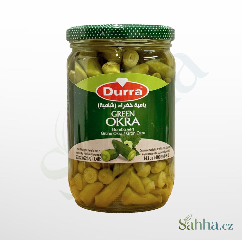 zelená okra bamja ve slaném nálevu 625 g Durra arabské a orientální potraviny