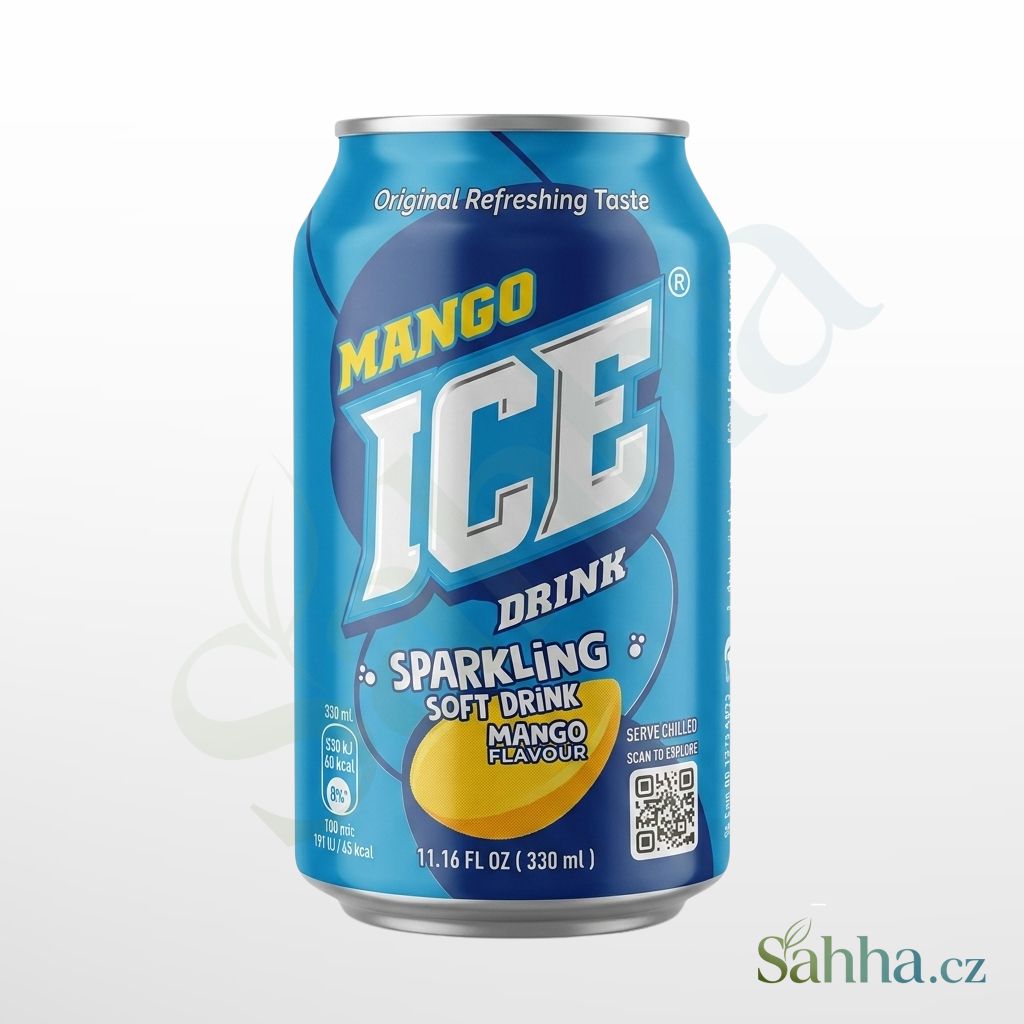 ICE perlivý nápoj mango 330 ml – perlivý mangový nápoj na osvěžení a oslavy | آيس مشروب مانجو غازي 330مل – مشروب منعش بنكهة المانجو للحفلات والسهرات