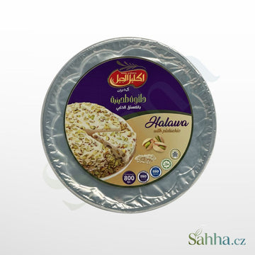 Sezamová halva s pistáciemi Ikleel AlJabal, 800g balení tradiční orientální cukrovinky.